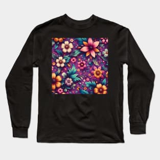 Purple Floral Long Sleeve T-Shirt